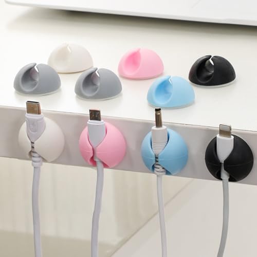 10PCS Desk Cable Organizer Clips for Wire Management Adhesive Cord Holders USB Charging Cables Office Desktop Organization