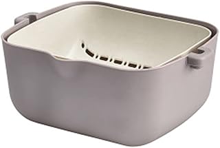 Dracod Panier de Vidange, Double en Plastique Grand Panier de Vidange Rectangulaire Corbeille Multifonctionnelle à Fruits et Légumes Corbeille à Fruits de Salon Panier de Rangement de Cuisine, Rotatif