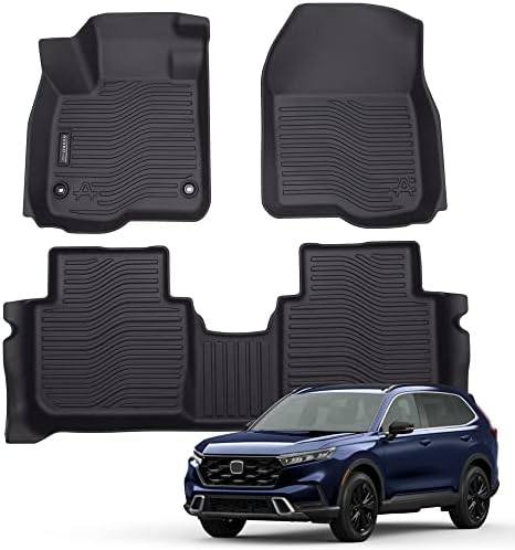 Auxko All Weather Floor Mats Fits for Honda CR-V 2023 2024 (Include Hybrid) TPE Rubber Liners Accessory for Honda CRV 2023 2024 Include Hybrid Odorless Anti-Slip Mats Black