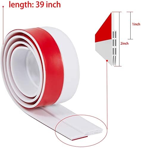 Door Draft Stopper Under Door Seal for Exterior/Interior Doors, Door Sweep Strip Under Door Draft Blocker, Soundproof Door Bottom Weather Stripping, 2" W x 39" L, (White) - 1