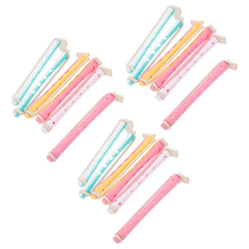 Veemoon Set di 18 Bigodini Permanenti in Plastica senza Calore per Chioma Lunghi e Corti, Bastoncini per Permanente per Onde Fredde, Styling Professionale e Fai da Te per Parrucchieri