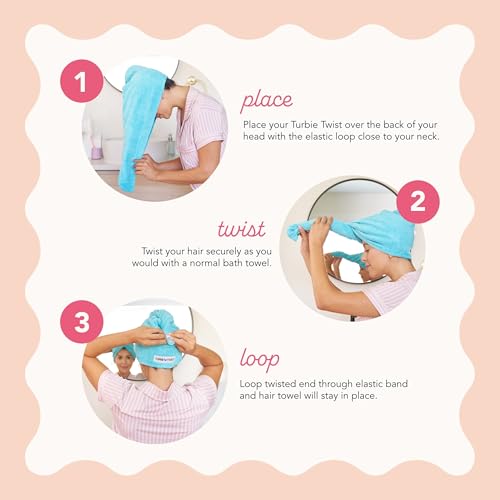 image for Turbie Twist 2-Pack Microfiber Hair Towel for Beauty, Travel, Gifting 