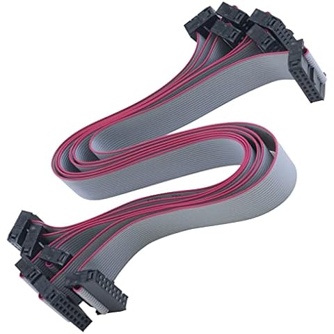 Antrader 16-Pin IDC Flat Ribbon Cable 30CM Cover