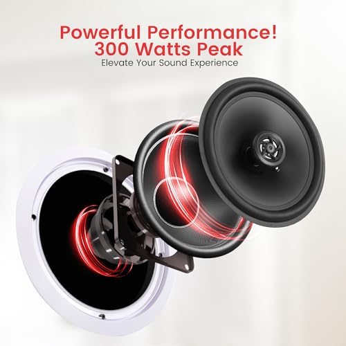 image for Pyle 8” Ceiling Wall Mount Speakers - Pair of 2-Way Midbass Woofer S
