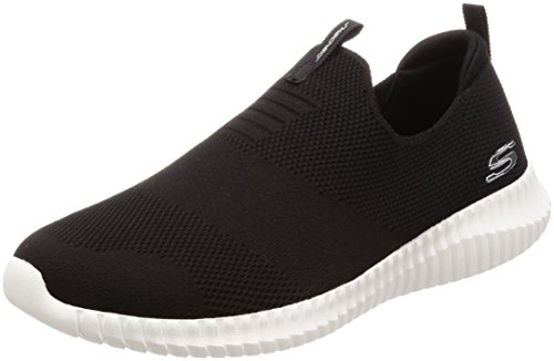 Skechers Elite Flex Wasik Sapatilha Masculino, 44, Preto/Branco