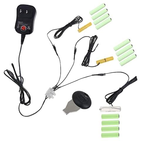1 to 3 AC-DC 3V-12V Adjustable 2AAA+AA Battery Eliminators Power Supply Adapter Dummy Battery Replacement for 2-8pcs AA AAA Batteries Cover