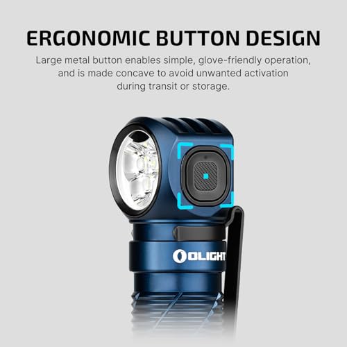 OLIGHT Perun 3 Headlamp 3000 Lumens LED Head Torch, Rechargeable Headlight with Red Light Option, Ideal for Camping, Working, Repairs and Outdoors (Midnight Blue) - Image 5