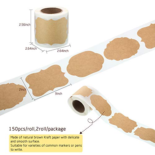 300 Pieces 2 X 3 Christmas Name Tags Kraft Sticker Paper Label Christmas Brown Kraft Label Name Tags Autumn Adhesive Sticker Kraft Label For Office Classification Jar Candle Glass Bottle Sticker Tag #TOP2