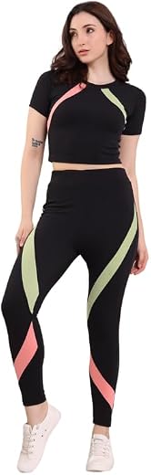 Cozimi Tracksuit for Woman Round Neck Top & Bottom Set | Active Wear | Gymwear | Sports Suit for Girls/Womens