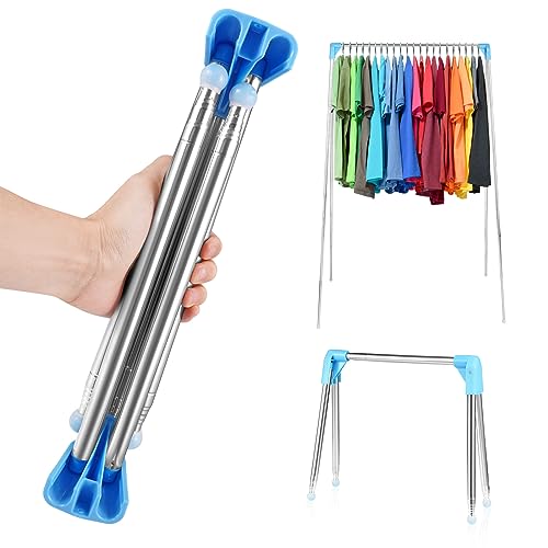 Étendoir à Linge Portable Pliable de 13 à 28 Pouces pour Voyage, Séchoir à Linge rétractable, Camping et Maison, Support de Sol Pliable et Porte-Manteau rétractable