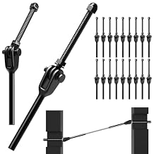20 Pack Black Cable Railing Kit for 1/8" Stainless Steel Cable, T316 180 Adjustable Angle Cable Railing Hardware Tensioner, Deck Stair Railing System for Wood & Metal Posts