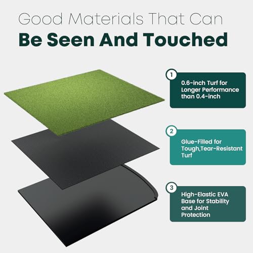 Integrated Golf Hitting Mat with Curved Ball Tray 5x4ft 26mm - image 4