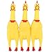 Screaming Chicken,Yellow Rubber Squaking Chicken Toy Novelty and Durable Rubber Chicken Perfect Gift for Kids and Dogs,Rubber Chickens Value 3 Pack