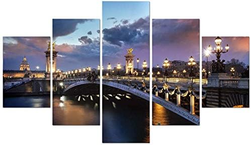 Hanging Painting Art Painting Wallpaper Mural FASHIONS Decorative Paintings Art Modular Poster Home Decor Canvas Living Room 5 Panel Beautiful City Landscape Frame Hd Printed Modern Pictures Painting