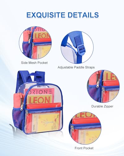 Image of Clear Backpack for Stadium Events, 12x12x6 Small Clear Plastic bag with Reinforced Straps for Game Security Festival Concert
