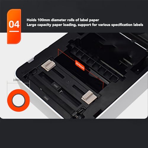 Image of VBESTLIFE Thermal Label Printer, 110mm / s High Speed 2x10 Direct Label Printer 203DPI USB Shipping Label Printer Portable for Small Business, Address, Office, Home (US Plug)
