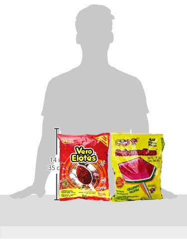 Vero Elote Strawberry Flavored And Rebanaditas Watermelon Paletas Con Chile - Spicy Chili Lollipops - Mexican Spicy Candy Kit - 2 Pack - 80 Pieces Total #TOP3