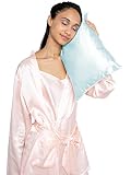 MYK 100% Pure Natural Mulberry Silk Pillowcase, 19 Momme with Cotton Underside for Sensitive Skin, T