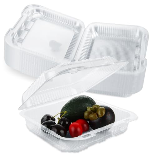 YAYODS 100 Pack Clear Clamshell Food Containers 8"x8"x3