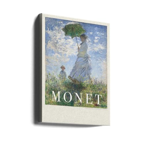Monet Woman With Parasol impressionnisme tableau toile encadré 20x30