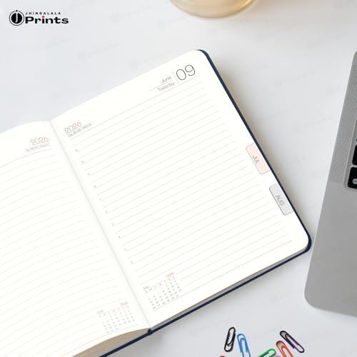 Image of Jhingalala Diaries - Hard Bound Leather Cover 2026 Diary with 365 Dates I Daily Planner Diary 2026 With Calendar | Size A5 15x21 cms (Blue)