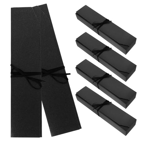 DIYEAH Caja de Obsequio para Bombones y Trufas 6 Compartimentos Embalaje para Chocolates y Macarons Color Negro Tamaño 24X55X35 CM Pack de 6 Unidades para Dulces y Regalos