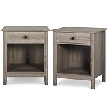 Vikiullf Nightstands for Bedroom - Set of 2 Wooden Night Stand, Bedside Table, Bedroom Nightstand wi