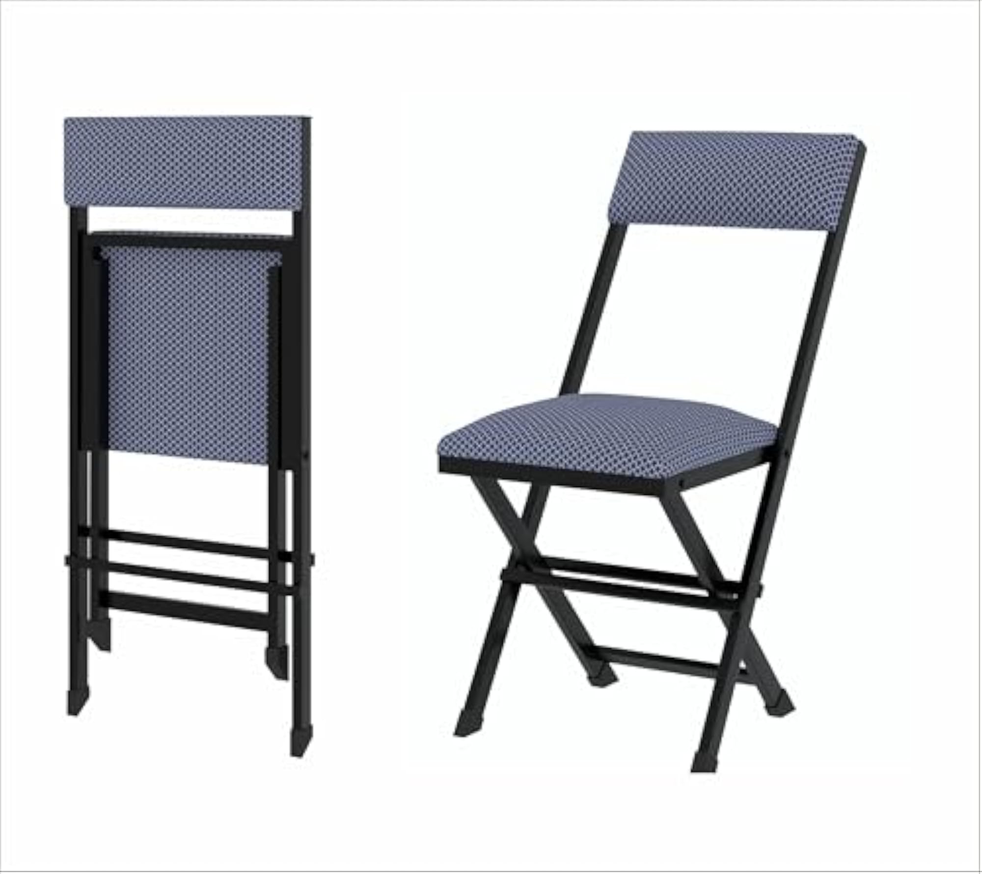 Heavy Duty Iron Folding Study Chair with Cushion Seat