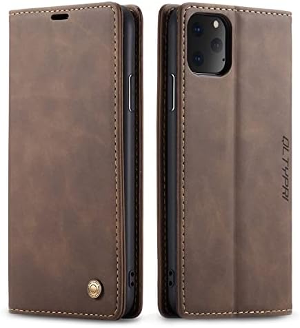 QLTYPRI Case for iPhone 11 Pro, Vintage PU Leather Wallet Case Card Slot Kickstand Magnetic Closure Shockproof Flip Folio Book Case Cover for iPhone 11 Pro - Red