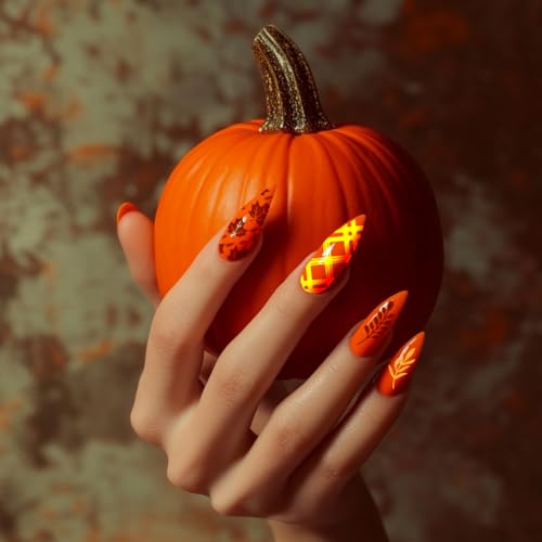 PH PandaHall Prato de estampagem de unhas com tema de outono de ação de graças, 88 padrões, aço inox