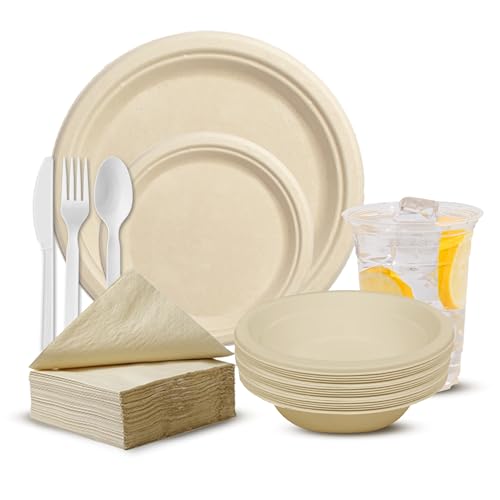 ECO SOUL 400-Piece Compostable Dinnerware Set for 50