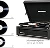 Crosley Voyager Giradischi con 2 altoparlanti, Bluetooth In & Out e AUX - Giradischi Vintage a 3 velocità - Per vinili da 7", 10" e 12" - Portatile con custodia integrata (Nero.) #3