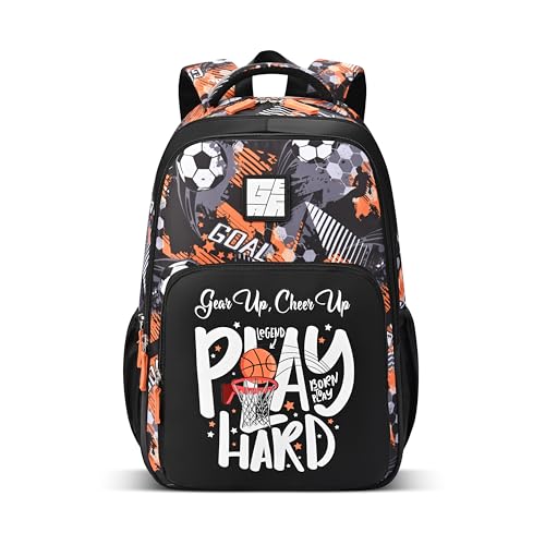 Image of Gear Athletic 17 inch /20L Medium Water Resistant School Bag /Casual Backpack /Daypack /Laptop Bag for Boys /Girls (Black - White)