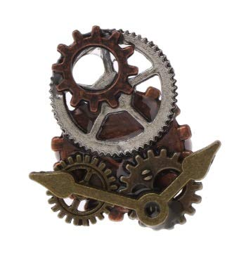 JMD Anillo mecánico Steampunk Ajustable con diseño de Anillo de Cobre y Plata