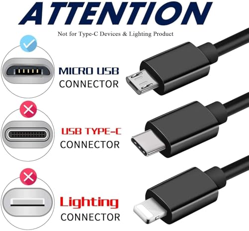 Toxaoii Kabel do ładowania micro USB, kompatybilny z kontrolerem PS4, PS4 Slim/Pro, DualShock 4, Xbox One S/X Wireless Controller, Roku Streaming Stick Express Premiere+, Fire TV Stick, zapasowy kabel