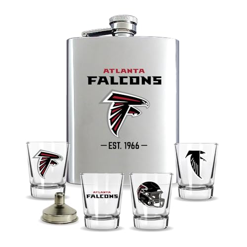 Atlanta Falcons Flask Gift Set with 1 Flask and 4 Shot Glasses