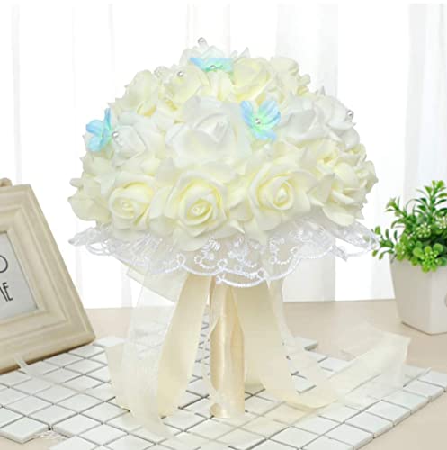 Image of VRB Dec 24 pcs Rose Artificial Flowers for Decoration,Artificial Flower,Flower for Hair Styling,Flower for Pooja, for Home Decor,Diwali. (24pcs - White Big Foam Rose)
