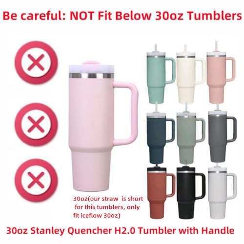 Replacement Straw for Stanley Iceflow 30oz (Only),Reusable Clear Drinking Straws Compatible with Stanley IceFlow Flip 30oz,Plus Straw Cleaner Brush for Stanley Iceflow
