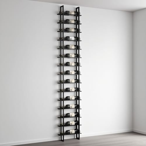 RAJYQODIS Large Wall Mount Wine Rack, 16 Tier 16 Bottle Wine Storage Organizer Display Holder, Modern Metal Wine Storage for Wine Cellars, Home Bars, Kitchens, and Dining Rooms by RAJYQODIS - Used condition - US$140.79