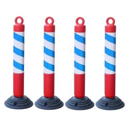 GDMDPTE Driveway Bollards - 4 Pack Plastic Safety Barrier Posts for Traffic Control in Residential Areas