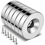 Ring Neodymium Strong Magnets with Disc Countersunk Hole Rare Earth Magnets Heavy Duty 0.59"Dx0.12"H
