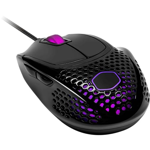 Cooler Master MM720 RGB-LED Claw Grip Wired Gaming Mouse - Ultra Lightweight 49g Honeycomb Shell, 16000 DPI Optical Sensor, 70 Million Click Micro Switches, Smooth Glide PTFE Feet - Glossy Black