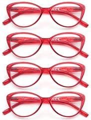 4 Pairs of Red Reading Glasses