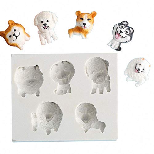 5-Cavity Puppy Dogs Fondant Mold Shiba Inu Corgi Teddy Bear ...