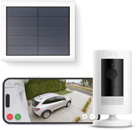 （03:30時点） 【2023年度グッドデザイン賞受賞】Ring Stick Up Cam Battery (リング スティックアップカム バッテリーモデル) ホワイト + ソーラーパネル | Ring Homeプラン30日間無料体験