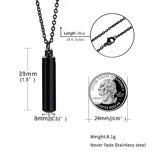 Vnox Urn Necklaces For Ashes - Cylinder Cremation Necklace For Men Women Pet Human Pendant Necklace Keepsake Cremation Jewelry,Set For 5 #TOP1
