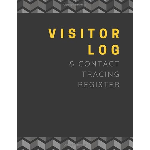 Visitor Log and Contact Tracing Register: Black and Gray Chevron Company Guest Book | Business Sign In/Out Register Designed for Corporate Contact ... Signature and more!] | Large Soft Cover