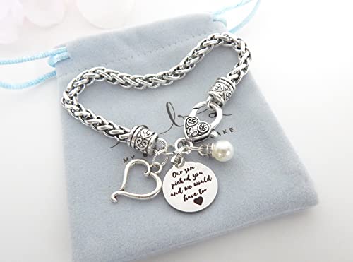 Daughter In Law Gift Wedding Bracelet Gift For Bride Step Daughter Gift New Daughter Bracelet Jewelry From Mother In Law Bonus Daughter (Our Son Picked You) #TOP2