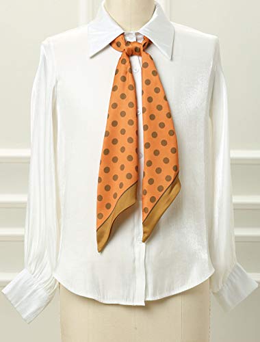 Allegra K Women Polka Dots Skinny Scarf Neck Scarves Double Sided Print Neckerchief Hairband2