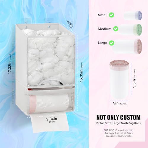 HOUSE AGAIN Plastic Bag Holder-Extra Large Bag Saver Dispenser Wall Mount Organizer Grocery Trash Roll Bag Holder Dispenser-Daily Storage Solution for Kitchen/Bathroom/Laundry/in-Home Recycling Bins by HOUSE AGAIN - Image 2